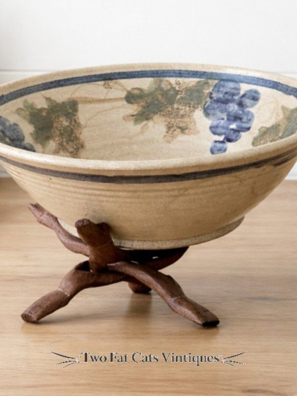 Vintage North Carolina Studio Pottery Bowl | Large 12" | Hand-Thrown Stoneware